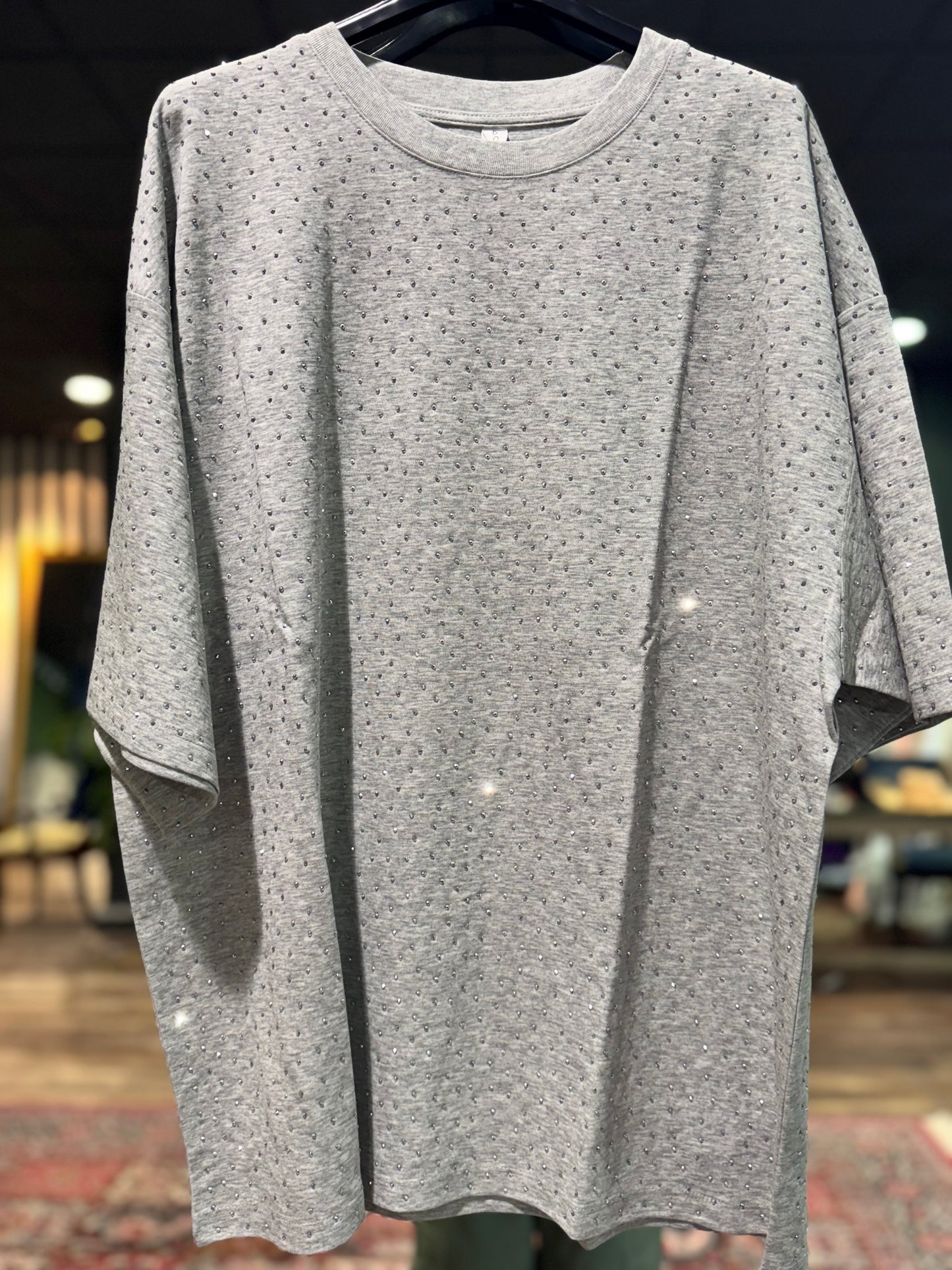 Camiseta brillos gris