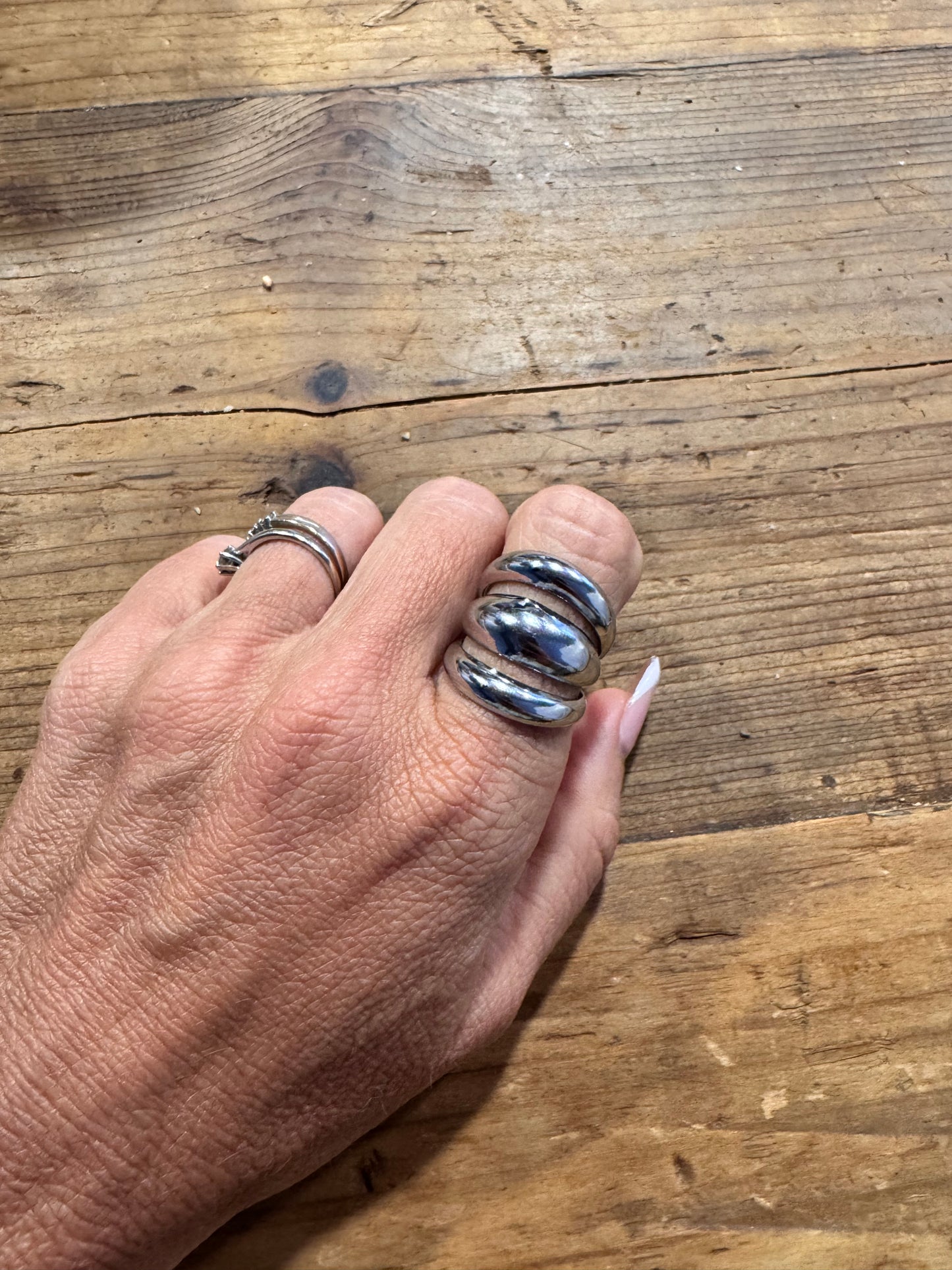Anillo acero plata