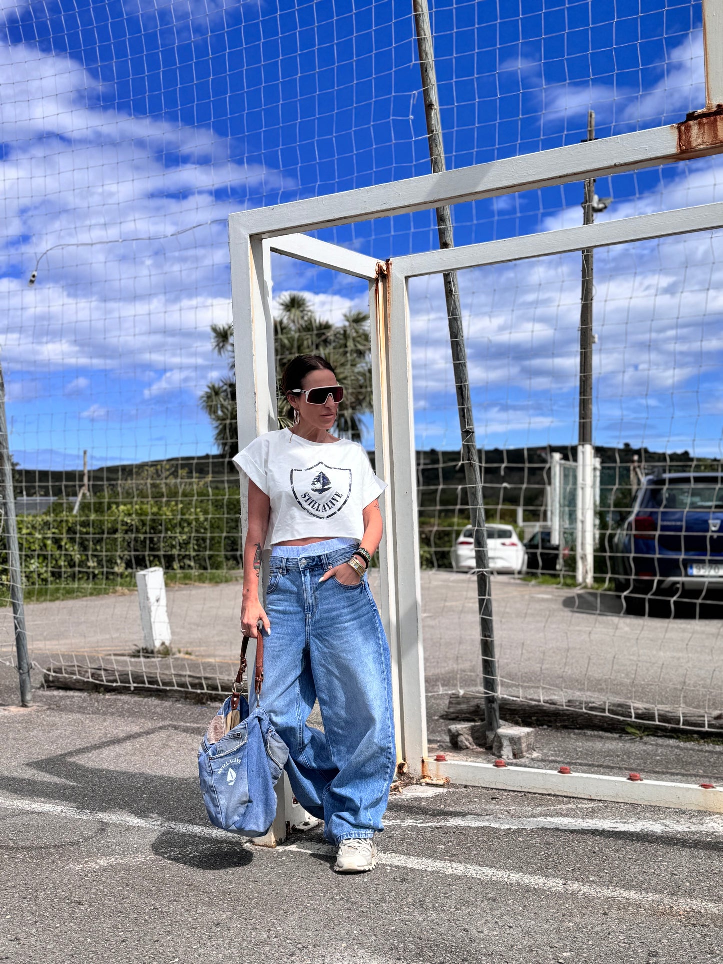 Camiseta crop top blanca