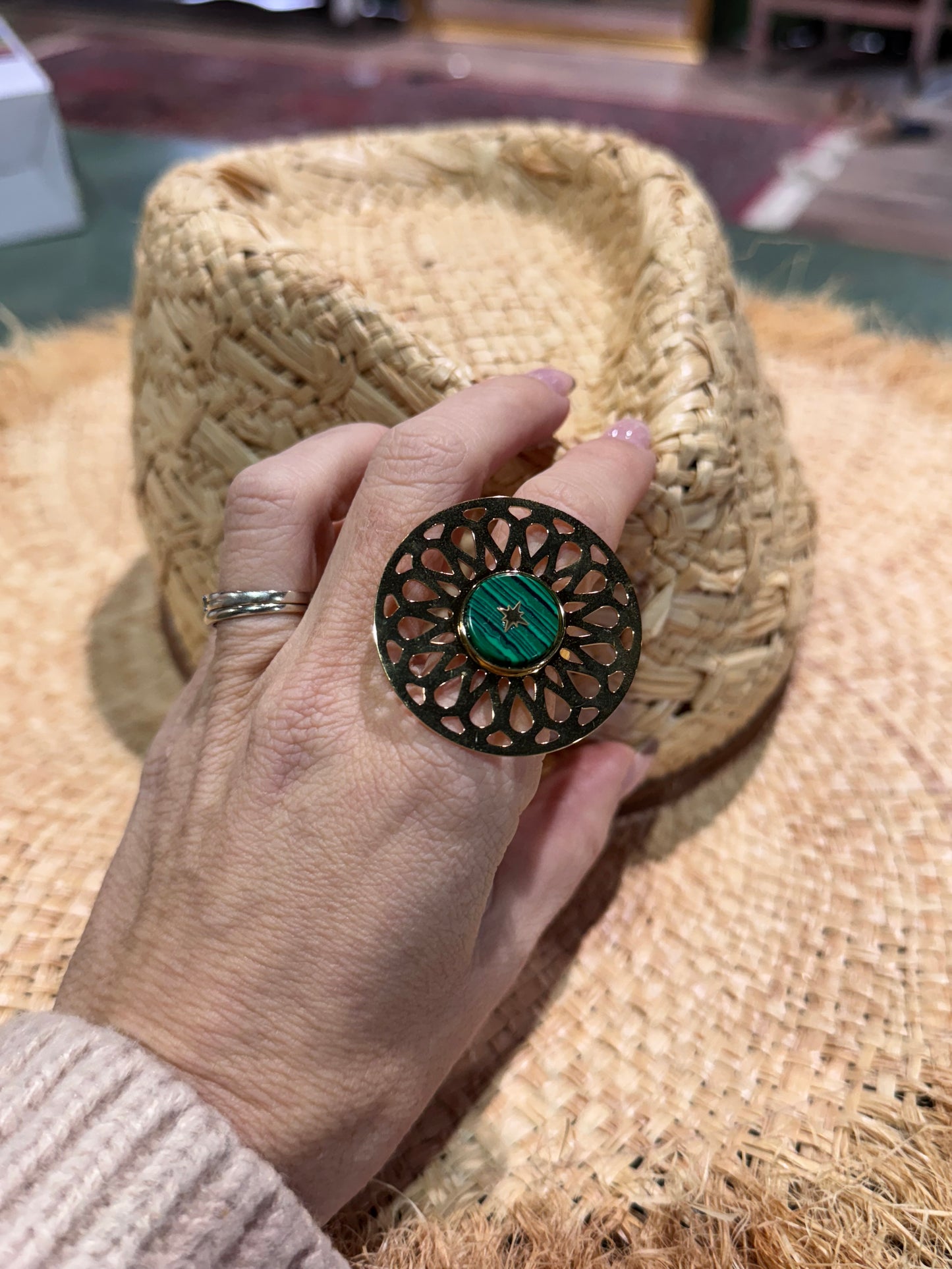 Anillo Maxi piedra verde
