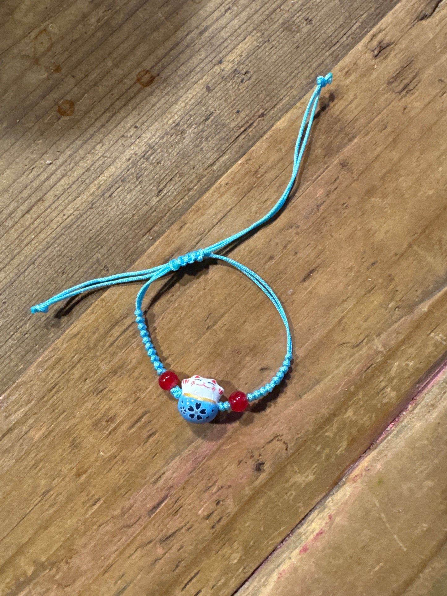 Pulsera de la suerte gato azul