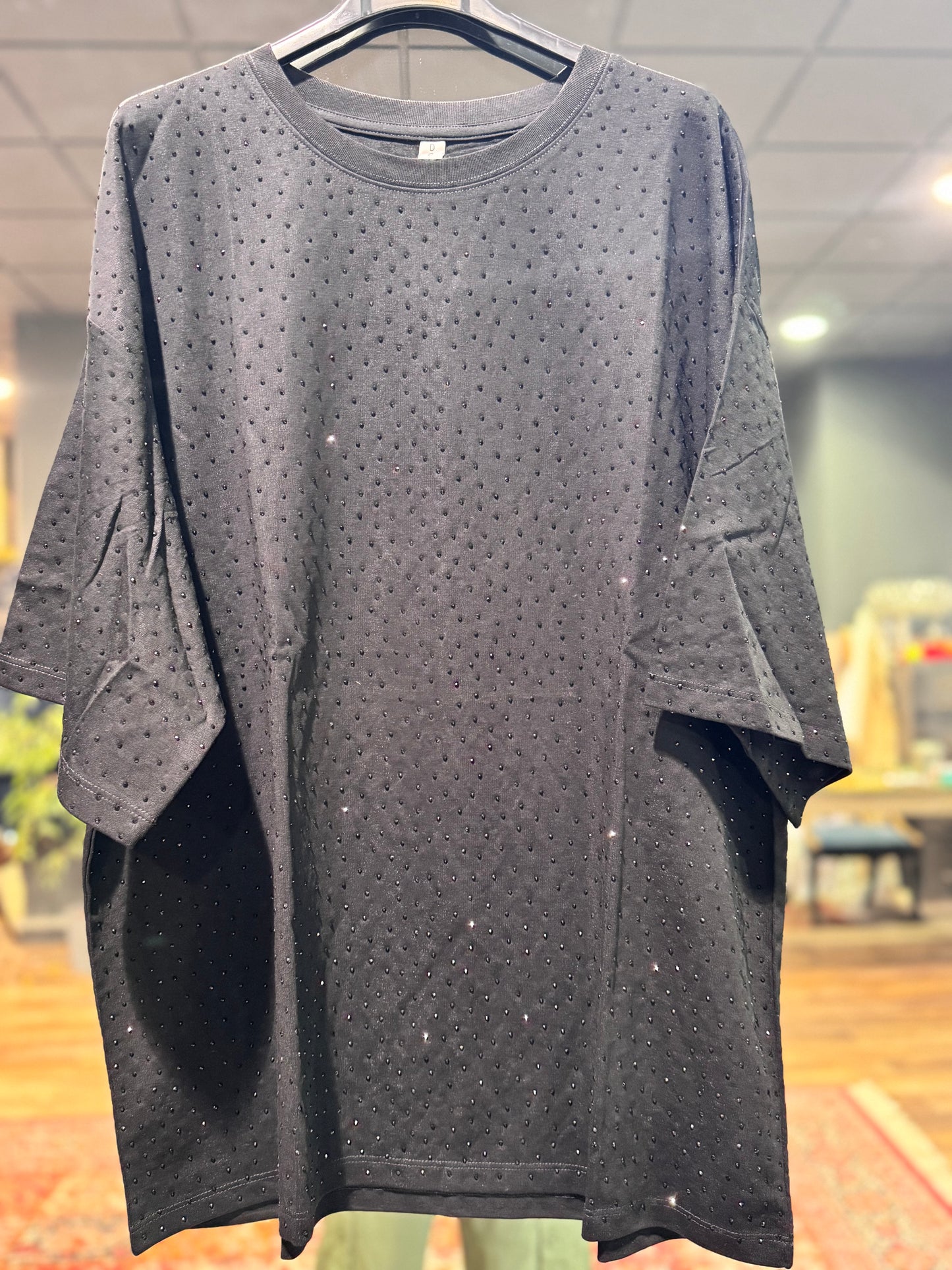 Camiseta brillos negra