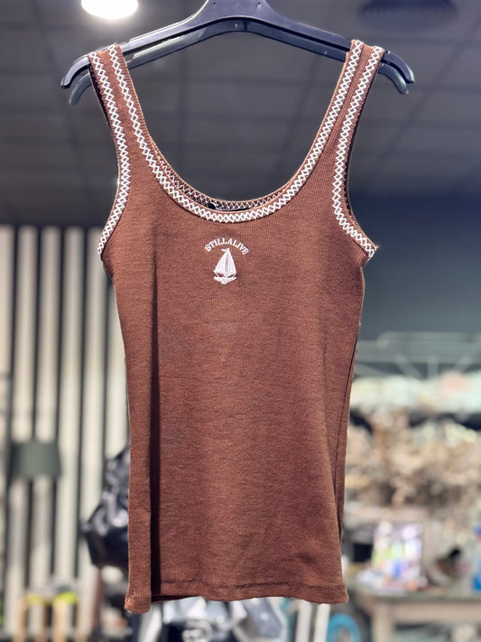 Camiseta tirantes marrón