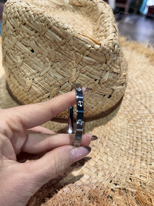 Pulsera acero inspo plata con brillante