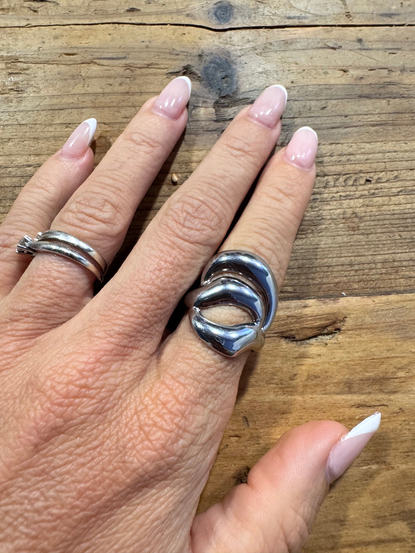 Anillo acero plata