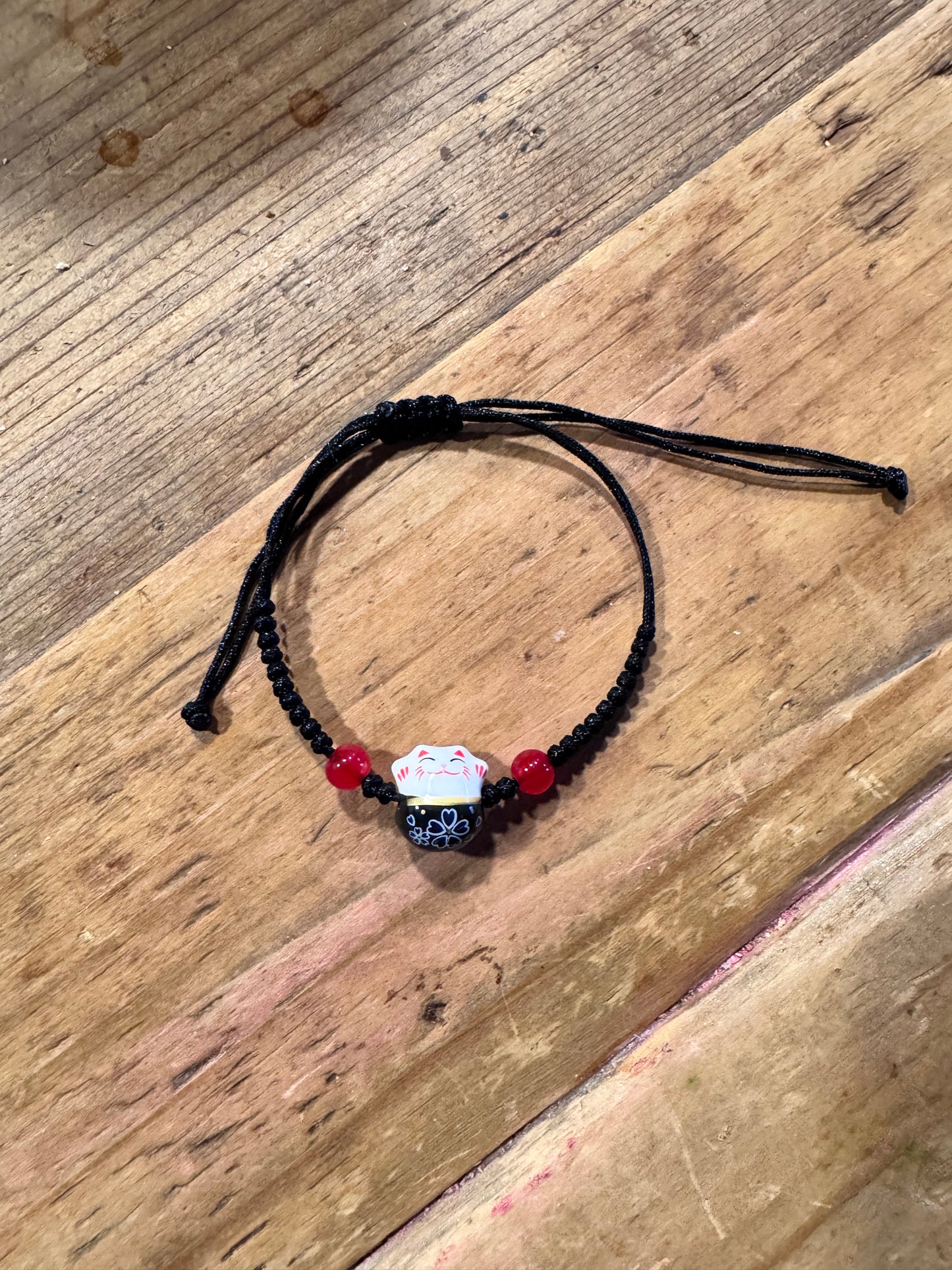 Pulsera gatito de la suerte negro