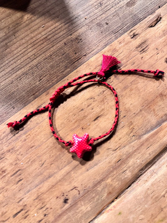 Pulsera estrella de mar roja