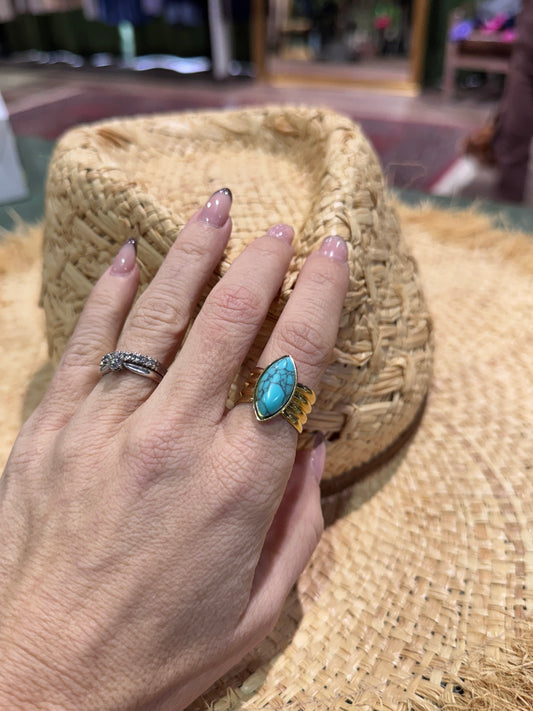 Anillo turquesa acero