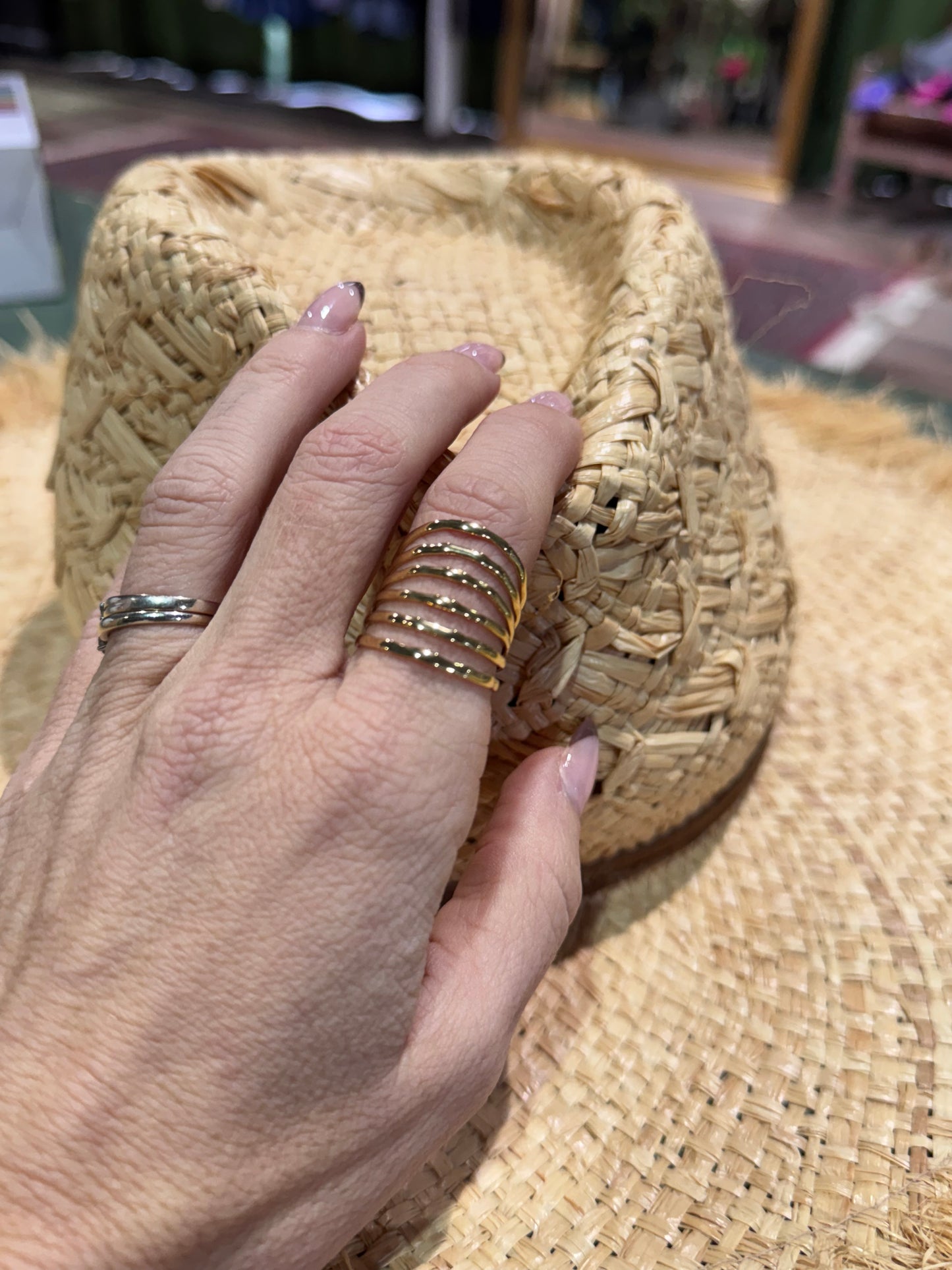 Anillo maxi dorado acero