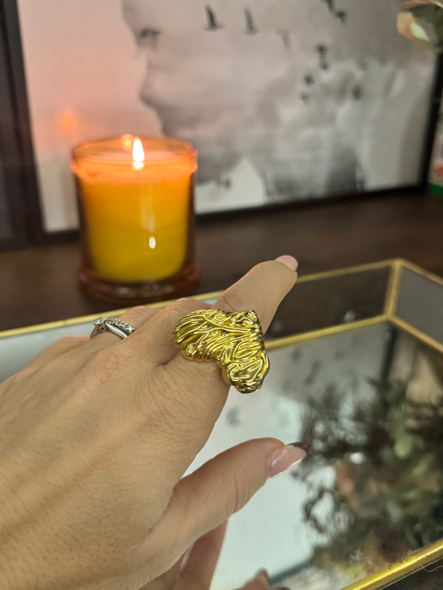 Anillo de corazón acero