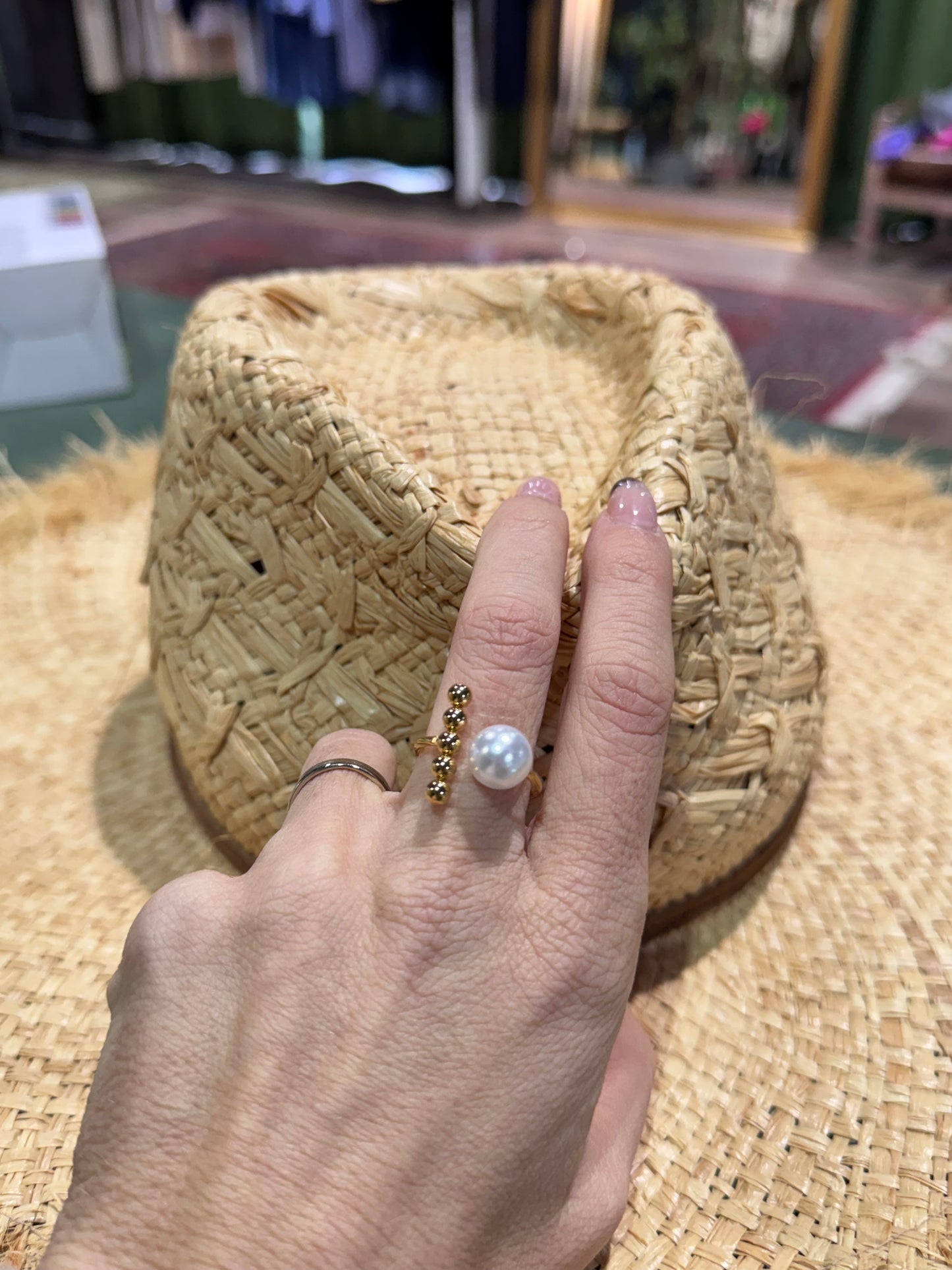 Anillo acero perla