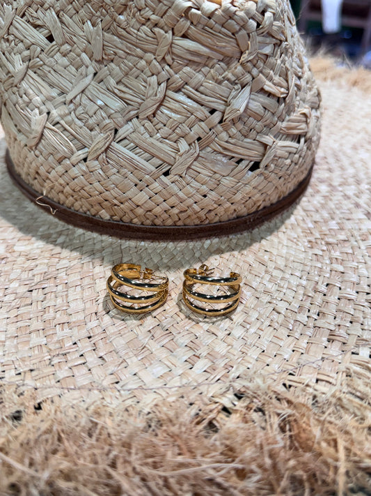 Pendientes acero dorados