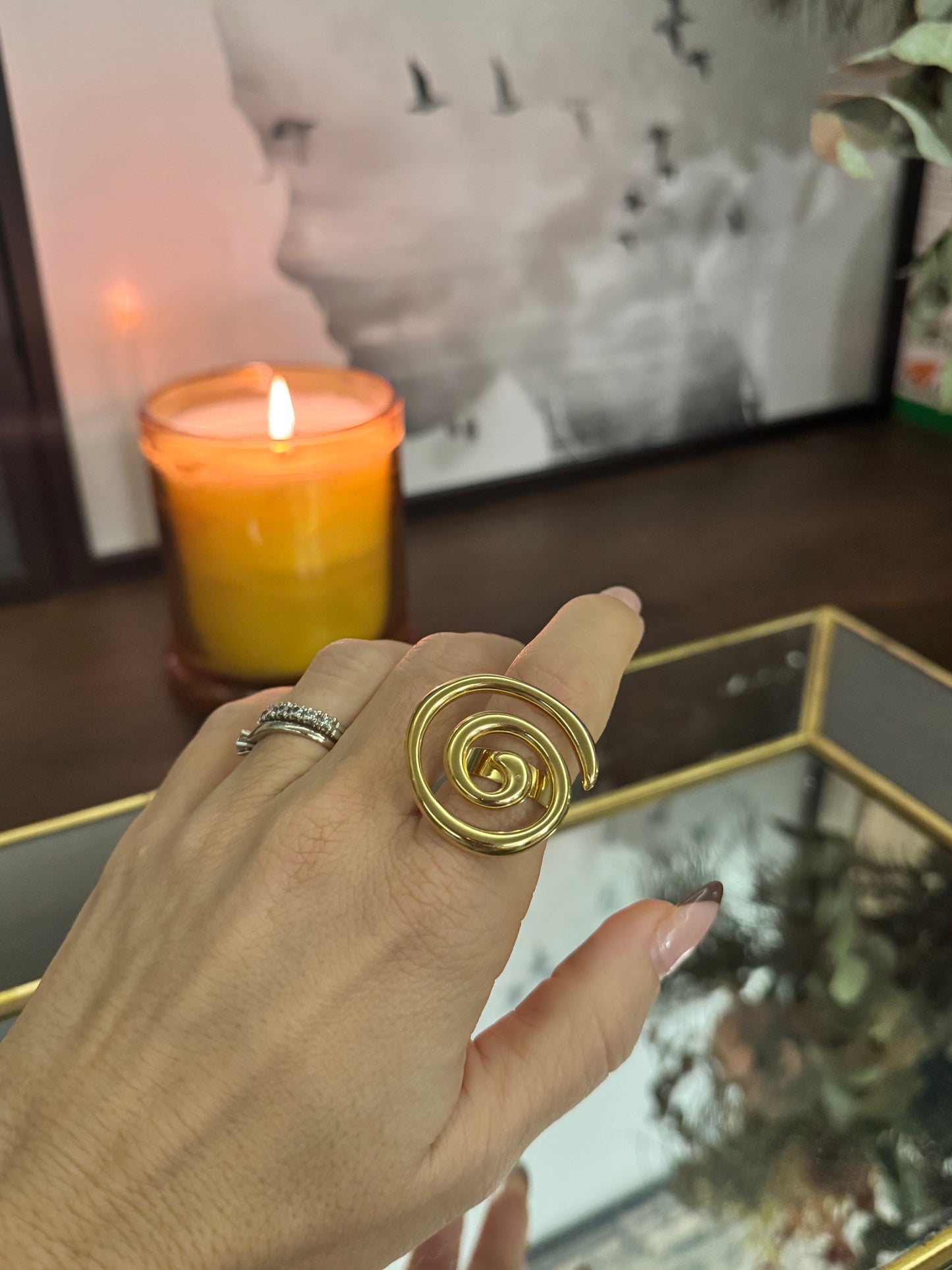 Anillo espiral acero