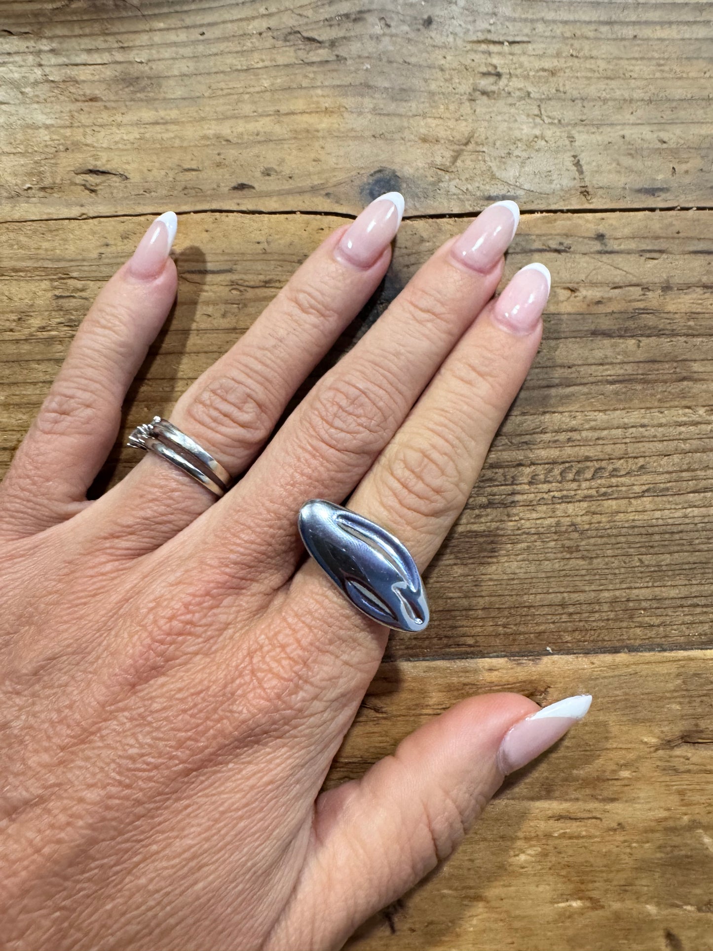 Anillo acero plata
