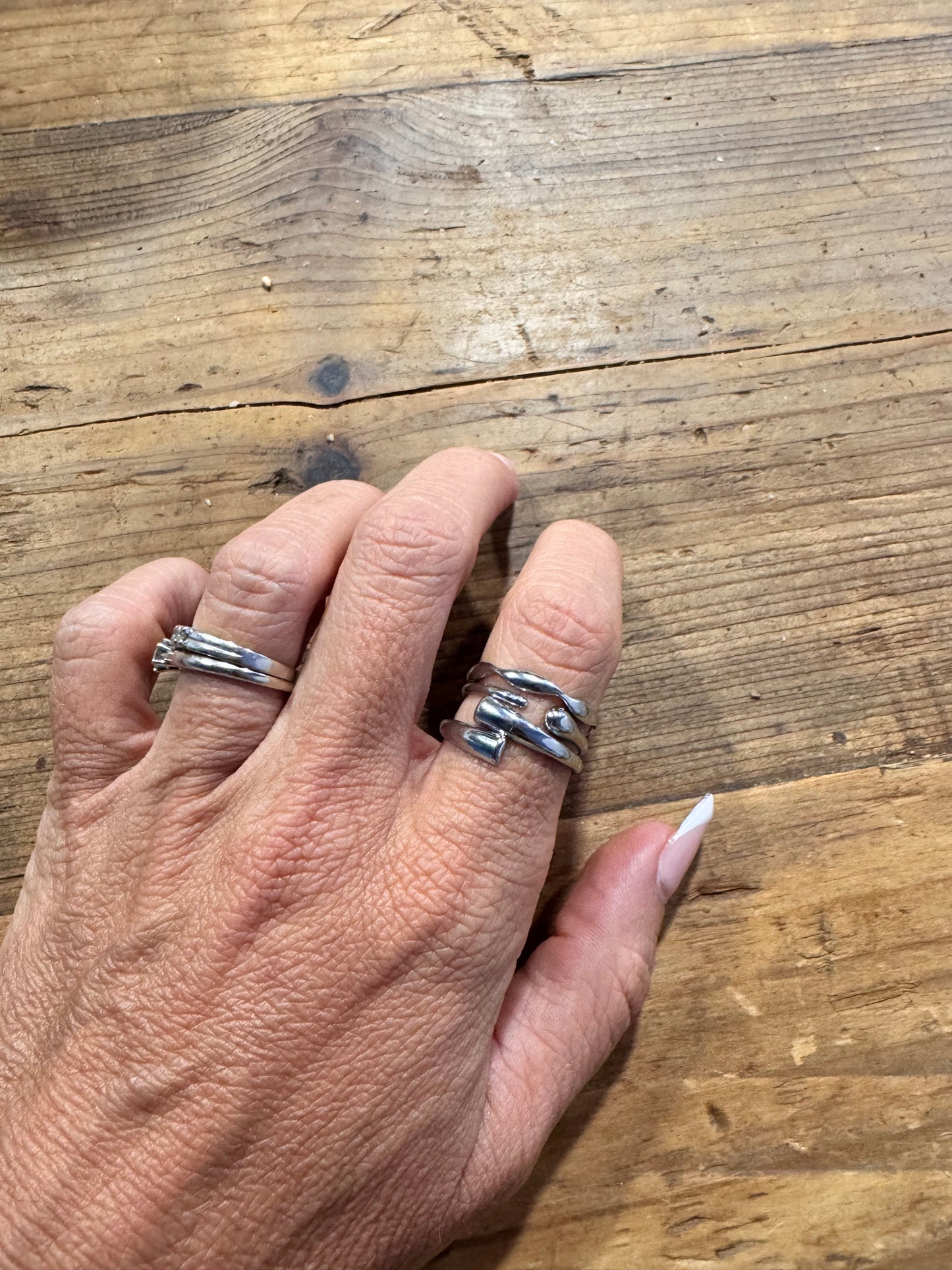 Anillos acero plata