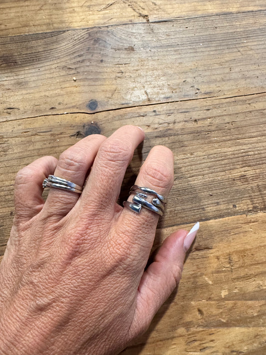 Anillos acero plata