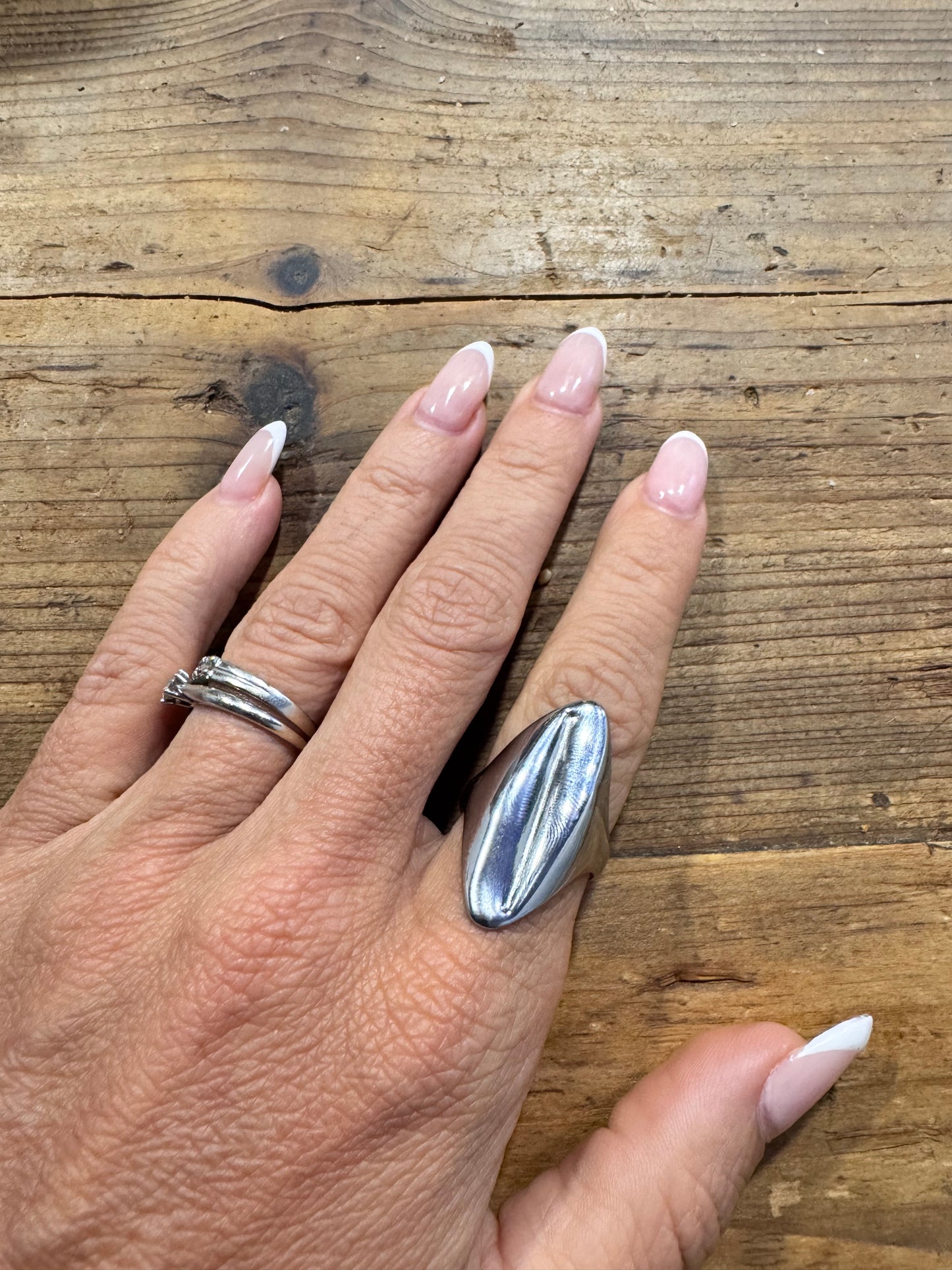 Anillo acero plata