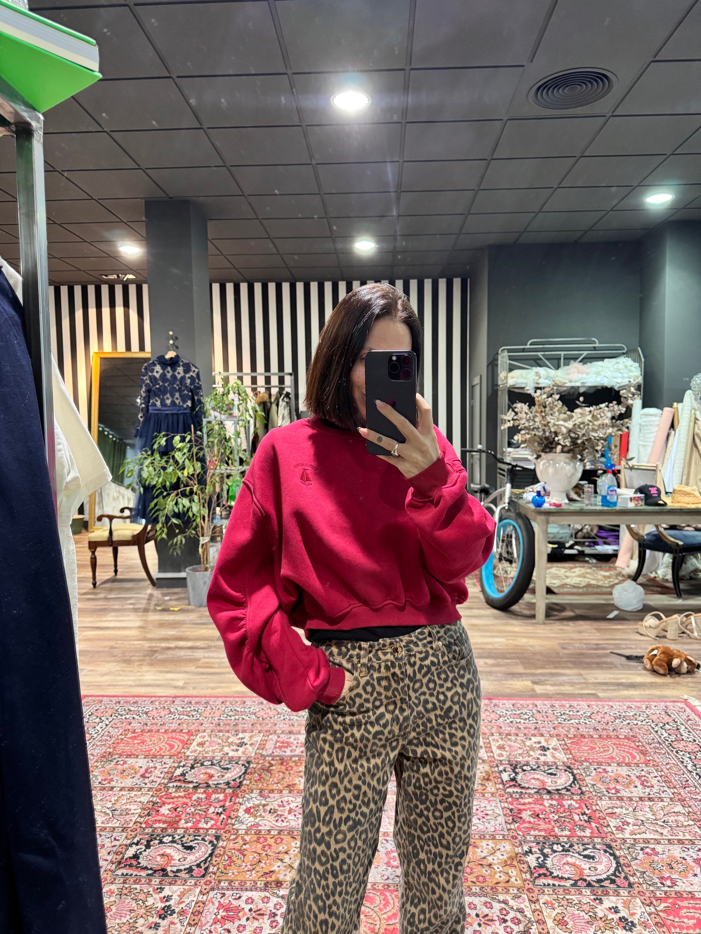 Sudadera granate fruncida