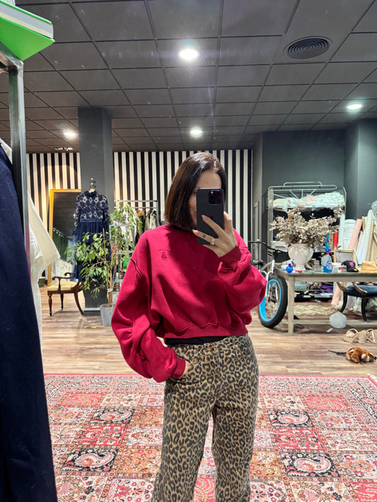Sudadera granate fruncida