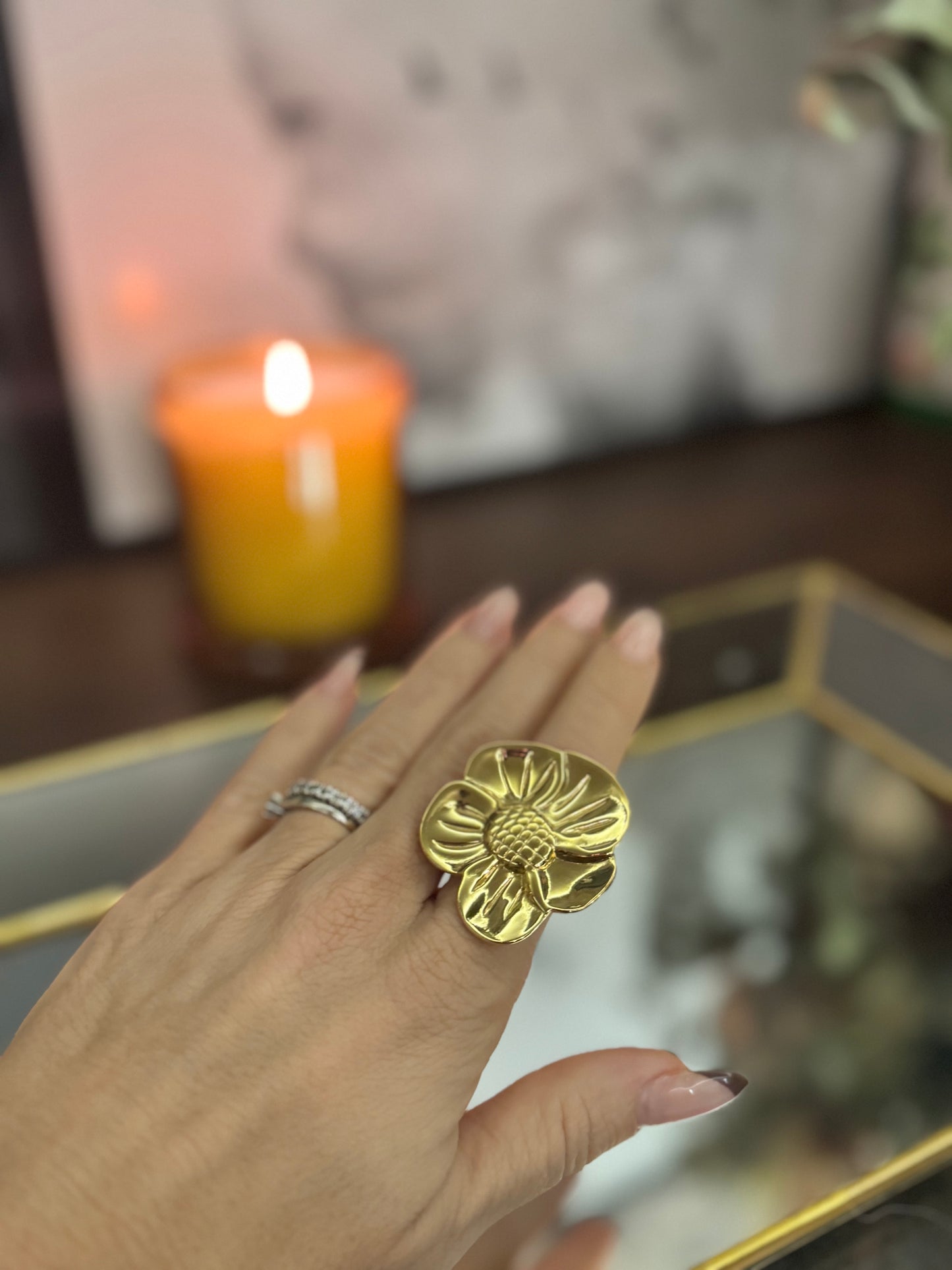 Anillo flor maxi