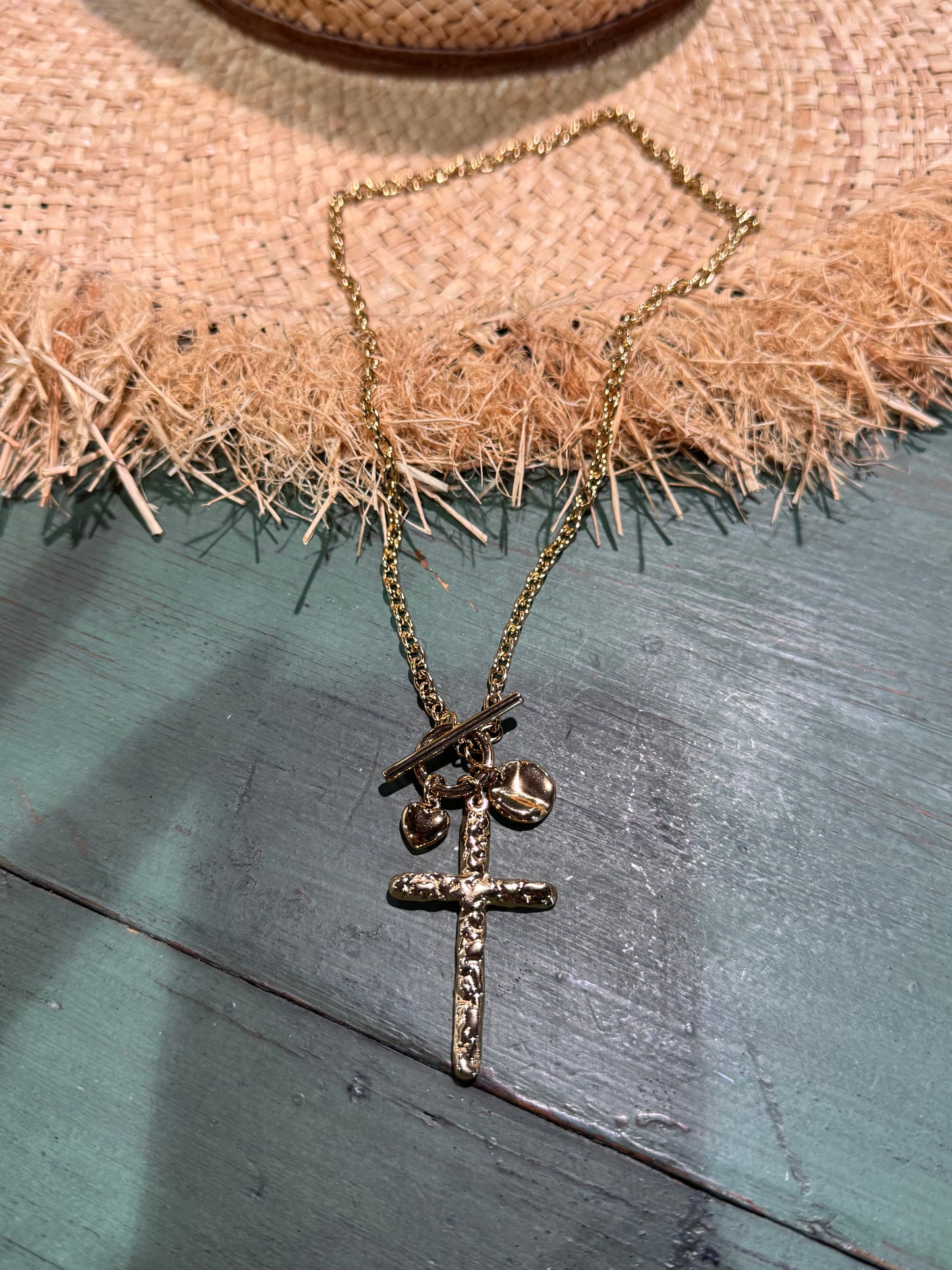 Collar acero cruz y varios