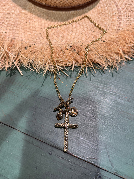 Collar acero cruz y varios