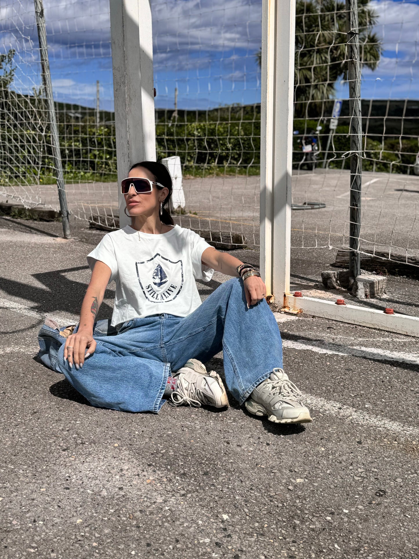 Camiseta crop top blanca