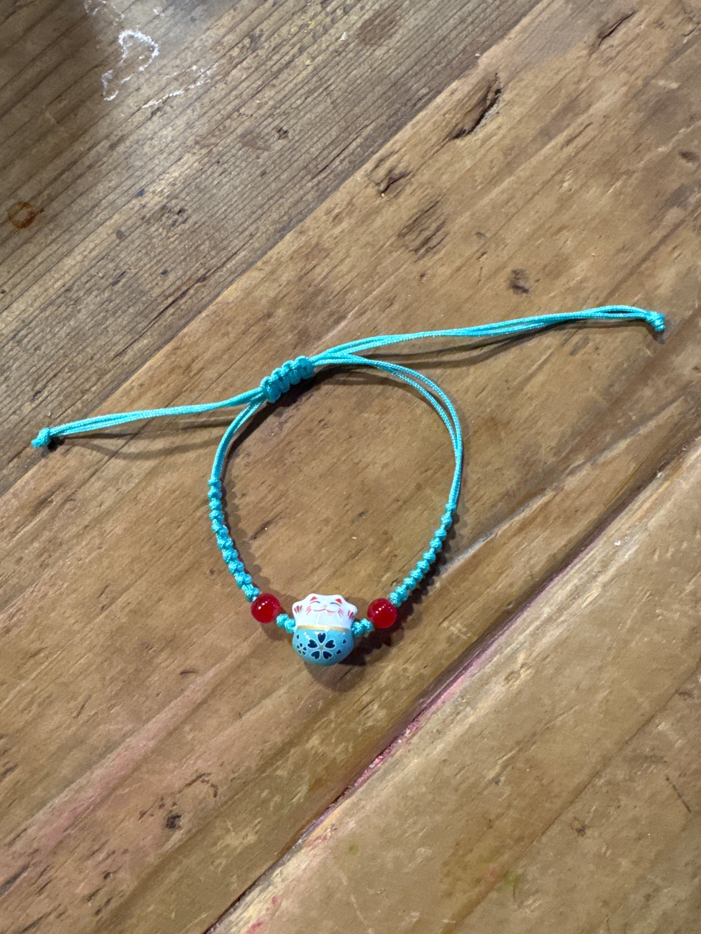 Pulsera gatos de la suerte turquesa