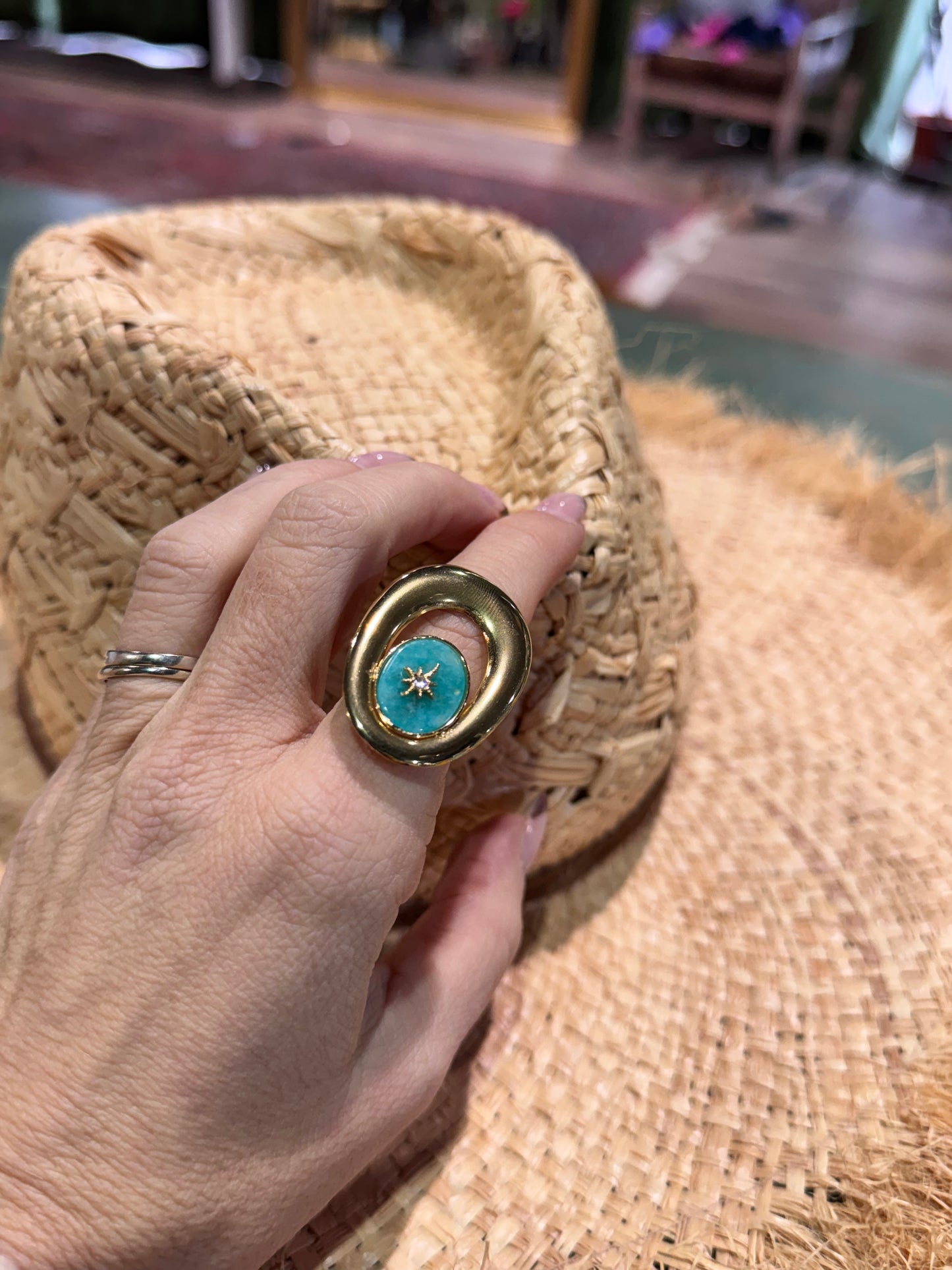 Anillo piedra turquesa