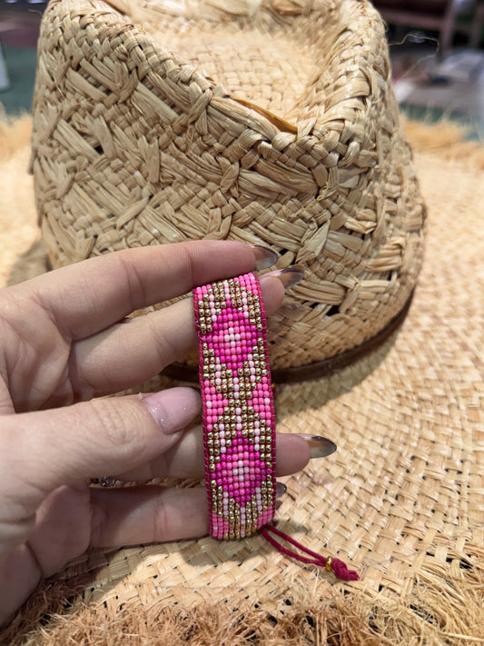 Miyuki pulsera fucsia