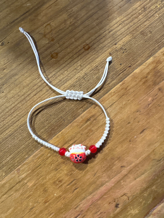 Pulsera gato suerte blanca