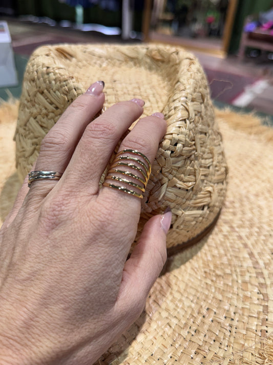 Anillo maxi dorado acero