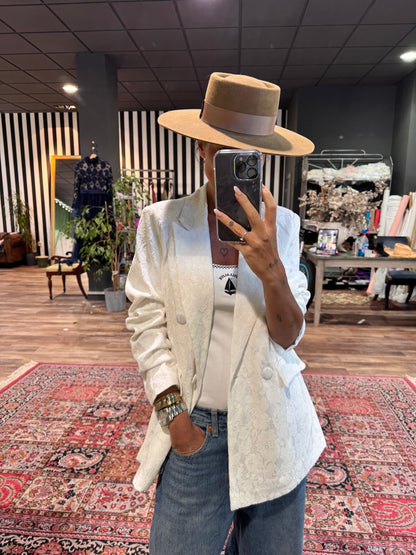 Blazer encaje blanca