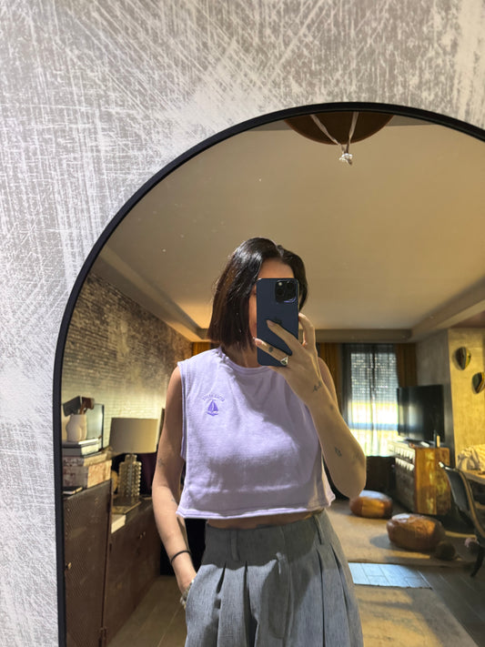Crop top malva lana