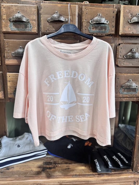 Camiseta crop top salmón