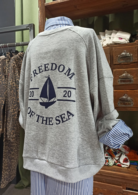 Sudadera gris Freedom of the Sea